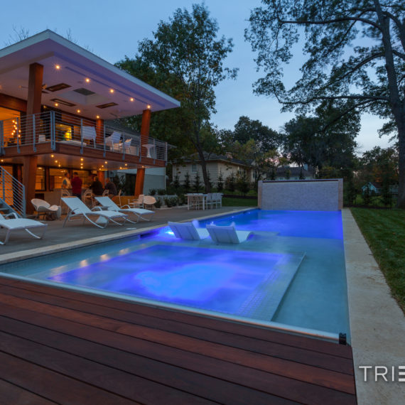 tributary pools kurt kraisinger landscape architect luxury custom pool fire feature water feature pergola structure and landscape design mid century modern